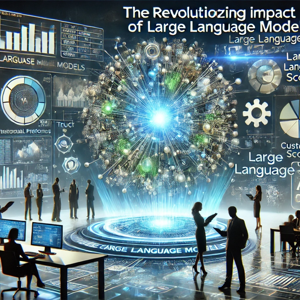 DALL·E 2024-08-26 13.41.57 - An image representing the revolutionizing impact of large language models on credit scoring and financial assessments. The scene features a financial